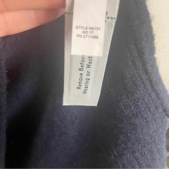 J. Crew Navy Blue Cuffed Sleeve Turtleneck Sweater Size XL - Picture 8 of 11